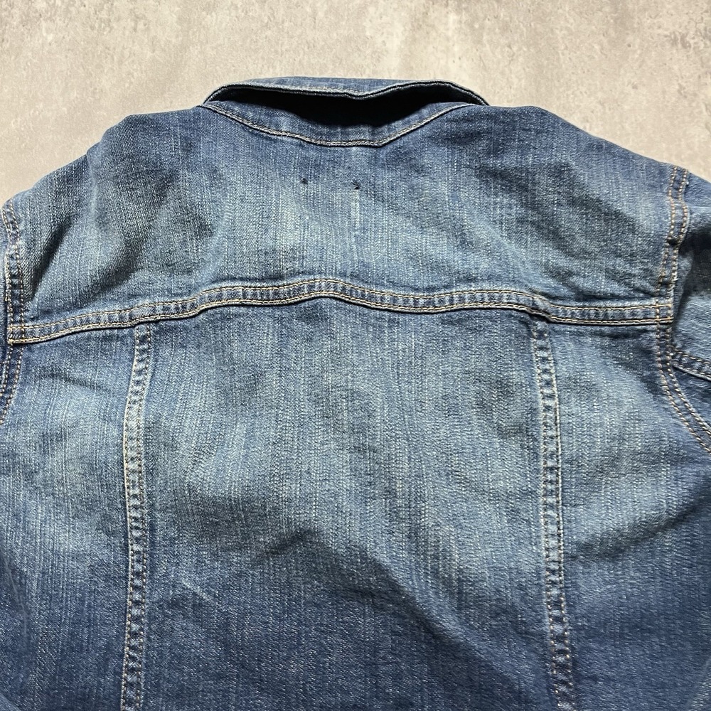 Gap Blue Cotton Short Jacket Button Collared Pockets Women's Small Long Sleeve - Picture 6 of 7